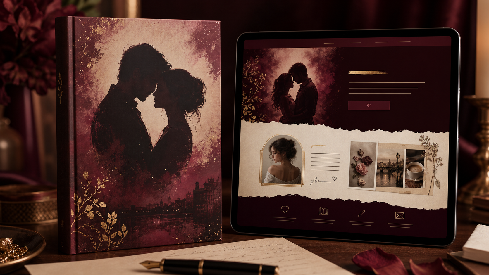 Mockup editorial de vitrine para o livro Não Vamos Falar de Amor